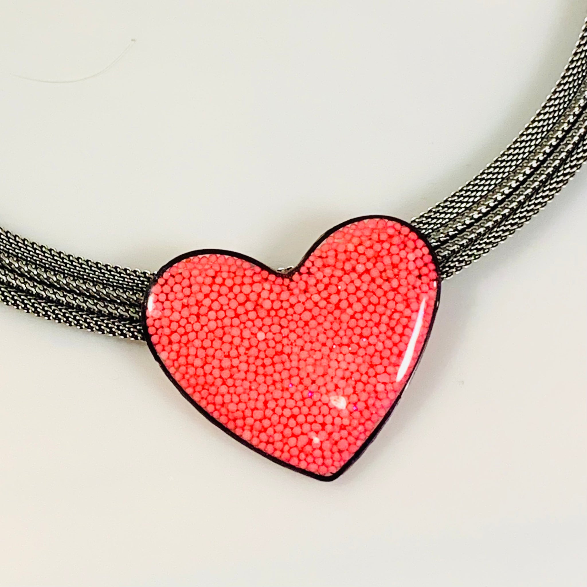 Sprinkles Heart Mesh Necklace