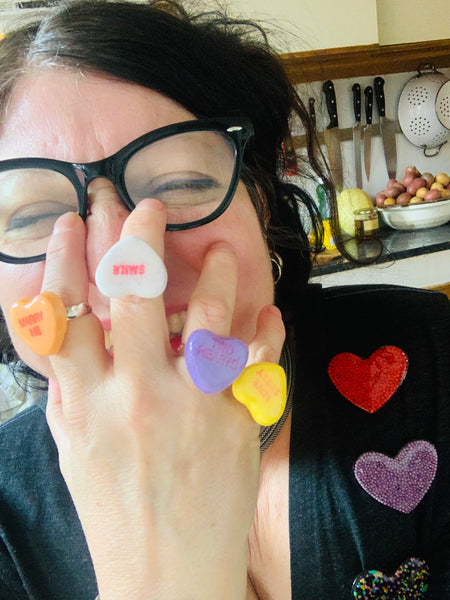 Large Conversation Heart Rings