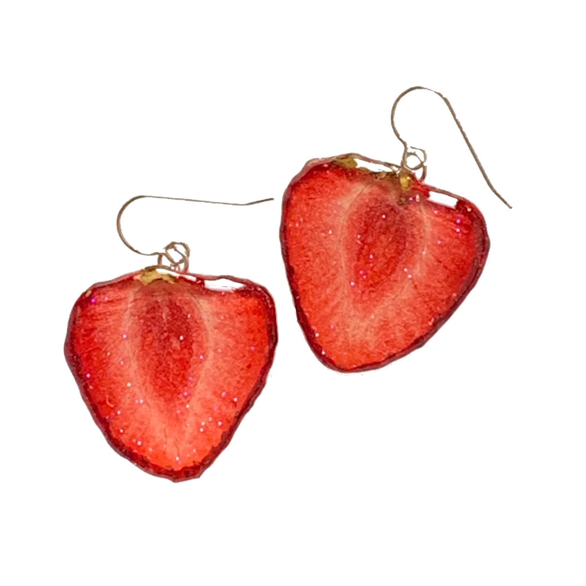 Blood Orange Earrings | sterling silver earrings | drop earrings | fruit earrings shops | real fruit jewelry | interesting earrings